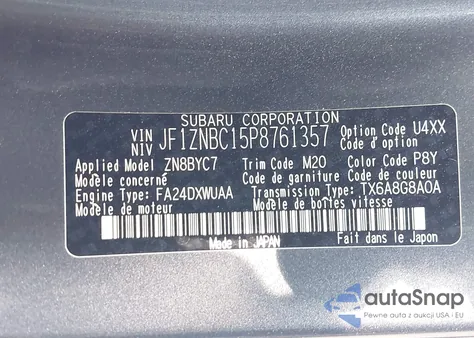 2023 Toyota Gr86 from USA, damaged, VIN JF1ZNBC15P8761357